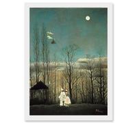Painting Henri Rousseau A Carnival Evening Artwork Framed Wall Art Print A4 Artery8 White One Size