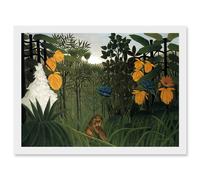 Painting Henri Rousseau The Repast Of The Lion Artwork Framed Wall Art Print A4 Artery8 White One Size