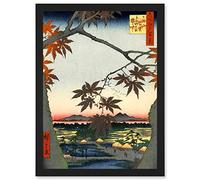Artery8 Painting Japanese Woodblock Maple Tree Mountains A4 Artwork Framed Wall Art Print