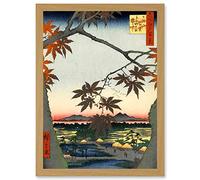 Artery8 Painting Japanese Woodblock Maple Tree Mountains A4 Artwork Framed Wall Art Print