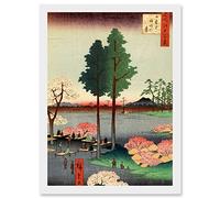 Artery8 Painting Japanese Woodblock Tall Trees Park A4 Artwork Framed Wall Art Print