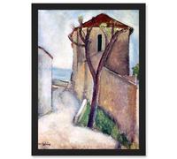 Artery8 Painting Modigliani Tree House Old Master Artwork Framed Wall Art Print A4 in Black Artery8 Black