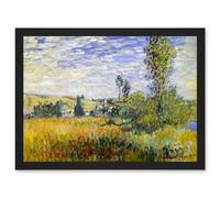 Artery8 Painting Monet Vetheuil Landscape Old Master Artwork Framed Wall Art Print A4