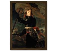 Painting Portrait Antoine Jean Gros Napoleon Bonaparte Pont D'Arcole Bridge Emperor France Artwork Framed Wall Art Print A4 Artery8 Brown One Size