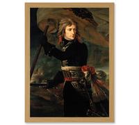 Painting Portrait Antoine Jean Gros Napoleon Bonaparte Pont D'Arcole Bridge Emperor France Artwork Framed Wall Art Print A4 Artery8 Light Oak One Size