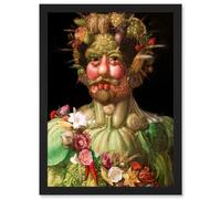 Wee Blue Coo Painting Portrait Arcimboldo Rudolf II Habsburg Vertumnus Vegetables Artwork Framed Wall Art Print A4