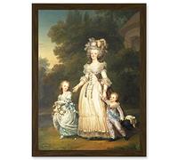 Artery8 Painting Portrait Doomed Queen Marie Antoinette Children France Artwork Framed Wall Art Print A4