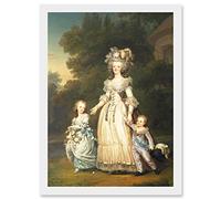Artery8 Painting Portrait Doomed Queen Marie Antoinette Children France Artwork Framed Wall Art Print A4