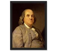 Artery8 Painting Portrait Duplessis Benjamin Franklin Founding Father America USA Artwork Framed Wall Art Print A4