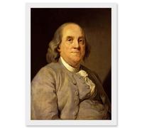 Artery8 Painting Portrait Duplessis Benjamin Franklin Founding Father America USA Artwork Framed Wall Art Print A4