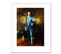 Artery8 Painting Portrait Study 1770 Thomas Gainsborough Blue Boy Artwork Framed Wall Art Print 12X16 Inch in White Artery8 White