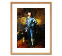 Artery8 Painting Portrait Study 1770 Thomas Gainsborough Blue Boy Artwork Framed Wall Art Print 12X16 Inch in Light Oak Artery8 Light Oak
