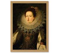 Artery8 Painting Portrait Unknown Flemish School Noble Woman Artwork Framed Wall Art Print A4