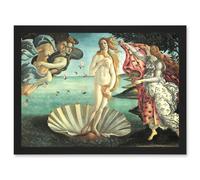 Artery8 Painting Sea Shell Goddess Birth Of Venus Botticelli A4 Artwork Framed Wall Art Print in Black Artery8 Black