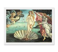 Painting Sea Shell Goddess Birth Of Venus Botticelli A4 Artwork Framed Wall Art Print Artery8 White One Size
