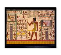 Artery8 Paintings Mural Giza Tomb Ancient Egypt Hieroglyphic Framed Art Print in Beige | Size: W12" x H16" Artery8 Beige W12" x H16"