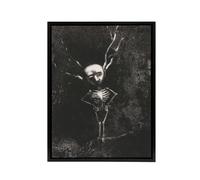 Artery8 Pale Figure in Maze of Branches Redon Vintage Framed Canvas Wall Art in Grey | Size: W12" x H16" Artery8 Grey W12" x H16"