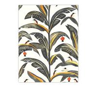 Artery8 Palm Leaves Birds Tropical Pattern Botanical Living Room Extra Large XL Wall Art Poster Print