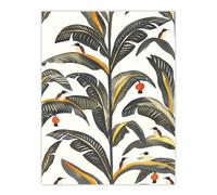 Artery8 Palm Leaves Birds Tropical Pattern Botanical Wall Art Print in Green | Size: W12" x H16" Artery8 Green W12" x H16"