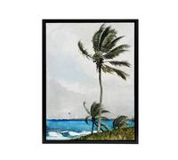 Artery8 Palm Tree in Nassau Landscape Winslow Homer Framed Canvas Wall Art | Size: W24" x H32" Artery8 Multicolor W24" x H32"