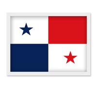 Artery8 Panama National Flag Patriotic Vexillology World Flags Country Region Poster Artwork Framed Wall Art Print A4