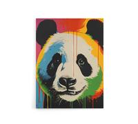 Artery8 Panda Bear Colourful Kids Bedroom Canvas Wall Art Print | Size: W12" x H16" Artery8 Multicolor W12" x H16"