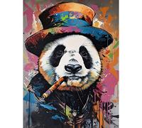 Artery8 Panda Bear with a Suit Low Top Hat and a Cigar Extra Large XL Wall Art Poster Print