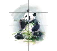 Artery8 Panda Eating Watercolour XL Giant Panel Poster (8 Sections)