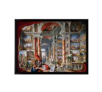 Artery8 Panini Views Of Modern Rome Monuments Framed Canvas Wall Art Print | Size: W24" x H32" Artery8 Multicolor W24" x H32"
