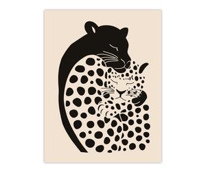 Artery8 Panther & Leopard Abstract Minimalism Animals Wall Art Print in Black | Size: W12" x H16" Artery8 Black W12" x H16"