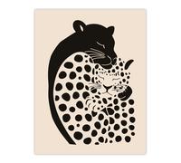 Artery8 Panther & Leopard Abstract Minimalism Animals Wall Art Print in Black | Size: W18" x H24" Artery8 Black W18" x H24"