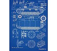 Artery8 Panzer III 3 German Medium Tank Blueprint Plan Unframed Wall Art Print Poster Home Decor Premium
