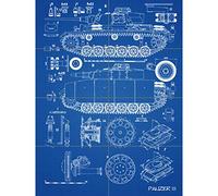 Artery8 Panzer III 3 German Medium Tank Blueprint Plan XL Giant Panel Poster (8 Sections)