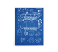 Artery8 Panzer III 3 German Tank Blueprint Canvas Wall Art Print in Blue | Size: W24" x H32" Artery8 Blue W24" x H32"