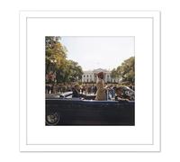 Artery8 Parade JFK Kennedy Emperor Haile Selassie Photo 8X8 Inch Square Wooden Framed Wall Art Print Picture with Mount in White Artery8 White