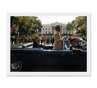 Parade President John F Kennedy Emperor Haile Selassie Photo White House Artwork Framed Wall Art Print A4 Artery8 White One Size