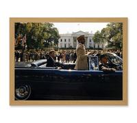 Artery8 Parade President John F Kennedy Emperor Haile Selassie Photo White House Artwork Framed Wall Art Print A4 in Light Oak Artery8 Light Oak
