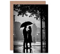 Artery8 Paris Romance in the Rain Love for Him or Her Man Woman Anniversary Valentines Day Love Blank Art Greeting Card