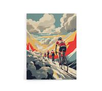 Artery8 Paris Roubaix Cycling Race Sport Canvas Wall Art Print | Size: W12" x H16" Artery8 Multicolor W12" x H16"