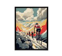 Artery8 Paris Roubaix Cycling Race Sport Framed Canvas Wall Art Print | Size: W18" x H24" Artery8 Multicolor W18" x H24"