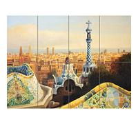 Artery8 Park Guell Painting Barcelona XL Giant Panel Poster (8 Sections)