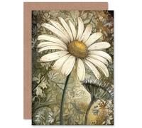 Artery8 Pastel Watercolour Daisy Flower Bloom for Wife Her Mum Sister Daughter Mom Gran Nan Birthday Thank You Congratulations Blank Art Greeting Card