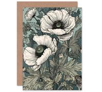 Artery8 Pastel White Anemone Flower for Wife Her Mum Sister Daughter Mom Gran Nan Birthday Thank You Get Well Soon Blank Art Greeting Card