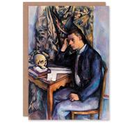 Artery8 Paul Cezanne Art Card Young Man & Skull Portrait Painting Artery8 Multicolor