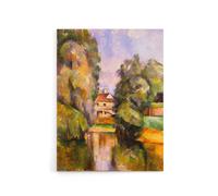Artery8 Paul Cezanne Country House By A River Canvas Wall Art Print | Size: W24" x H32" Artery8 Multicolor W24" x H32"