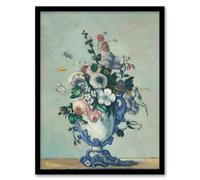 Artery8 Paul Cezanne Framed Wall Art Flowers In A Rococo Vase Still Life - A4 Size