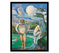 Artery8 Paul Cezanne Framed Wall Art Print Bathers At Rest Oil Painting - A3 Size
