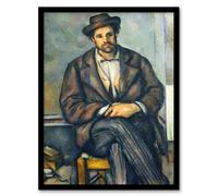 Artery8 Paul Cezanne Framed Wall Art Print Seated Peasant Portrait Painting - A4 Size