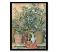 Artery8 Paul Cezanne Framed Wall Art Print Terracotta Pots & Flowers | Size: A3 Artery8 Multicolor A3