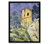 Artery8 Paul Cezanne Framed Wall Art Print The House With The Cracked Walls - A4 Size